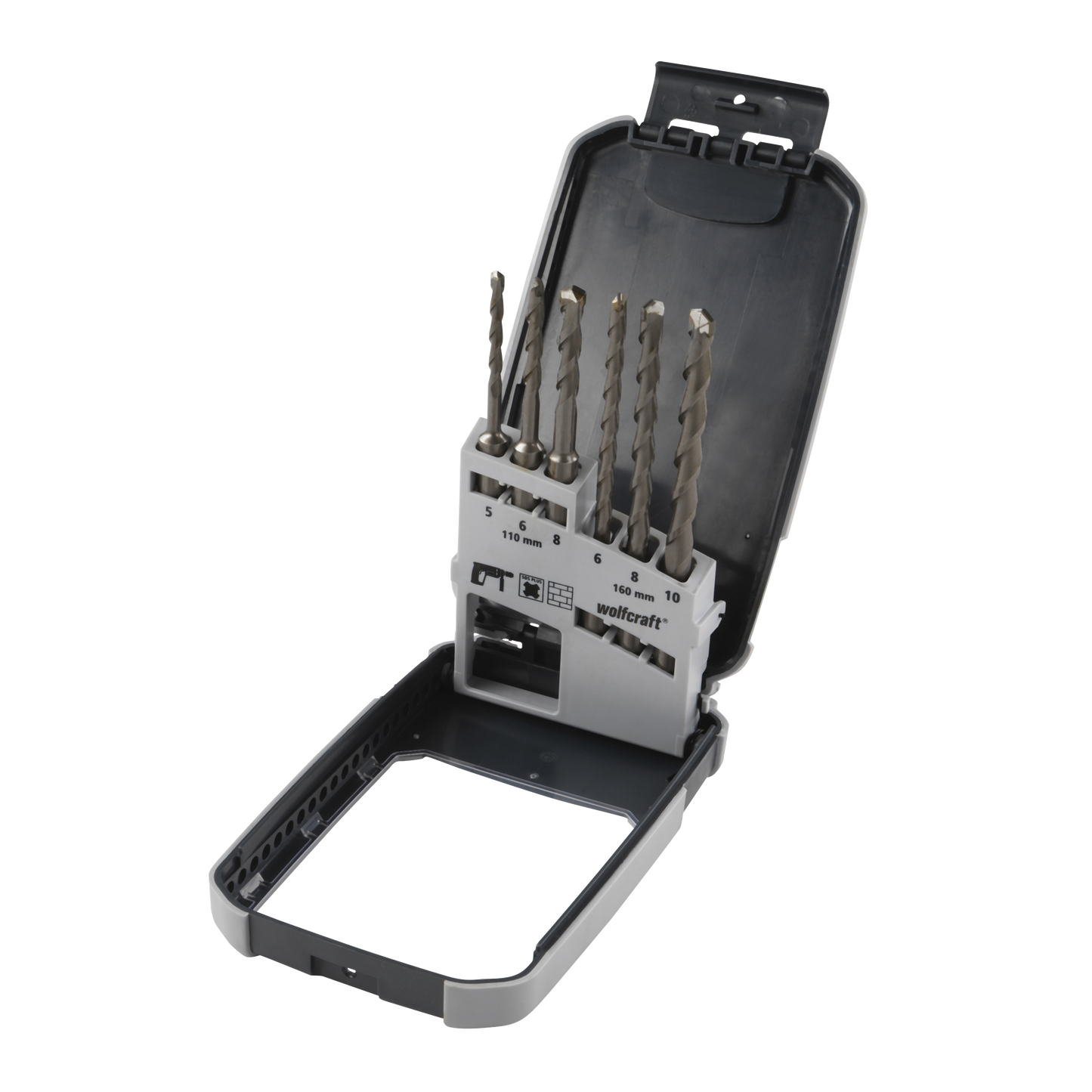 Set di punte per calcestruzzo Wolfcraft | con punta in metallo duro | sds-plus | ø5–10mm| 6 pezzi | 1 set - 7113000