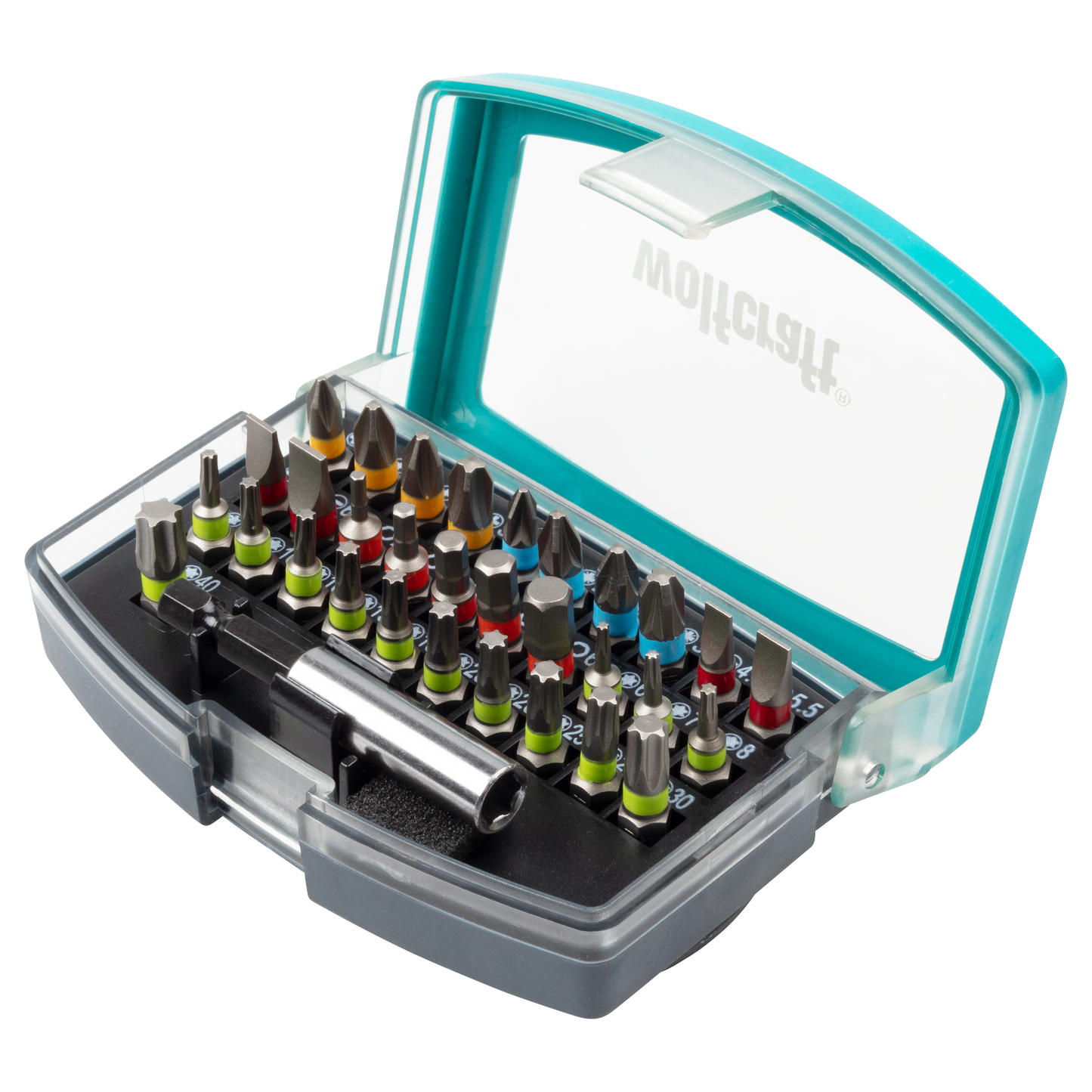 Caja de bits Wolfcraft | cruceta de ranura | ph pz | torx® | allen | 32 piezas | 1 juego - 2975000