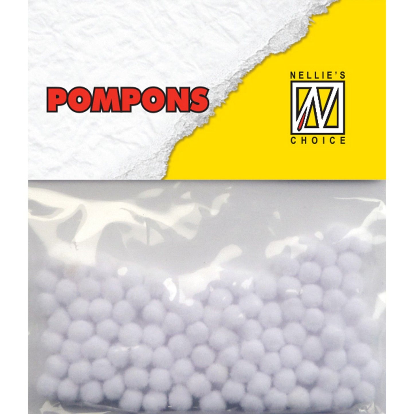 La elección de Nellie • pompones mini 3 mm 100 piezas paquete md-1923 blanco