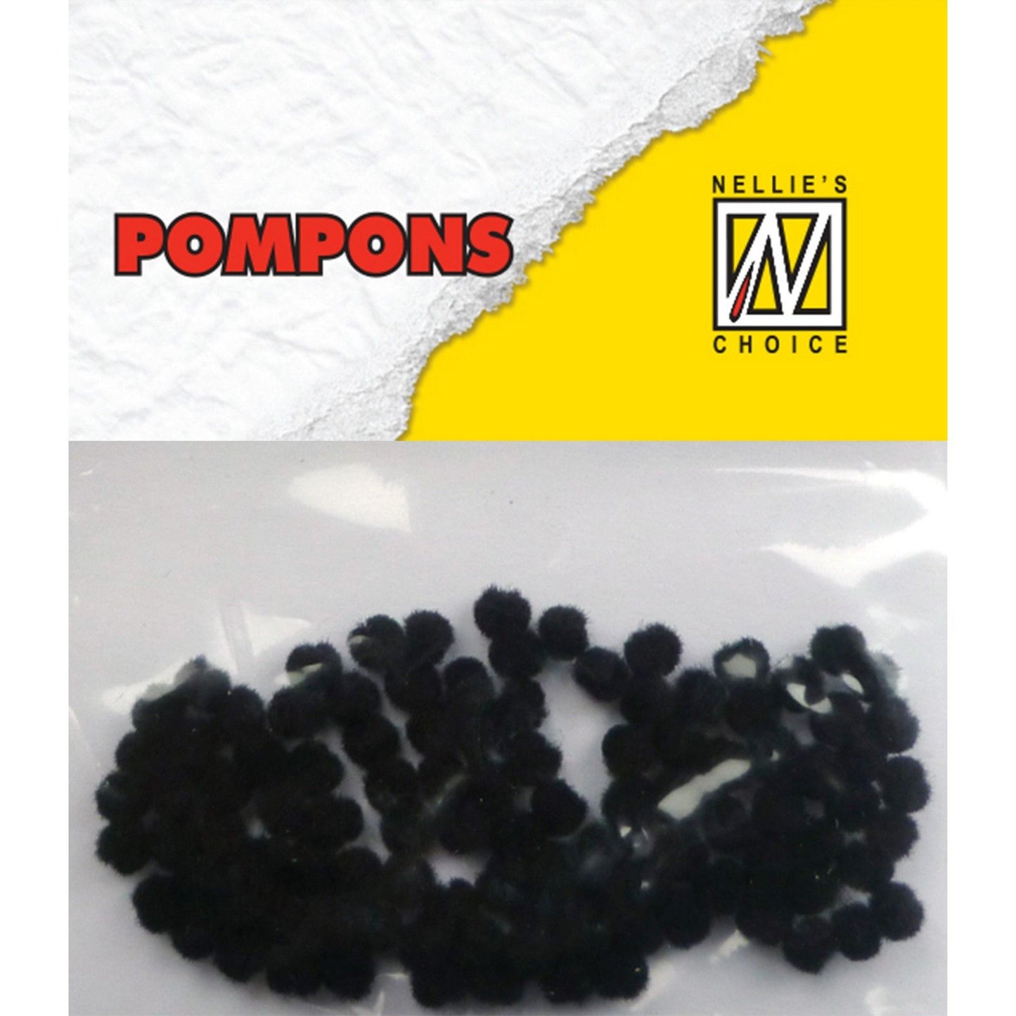 La scelta di Nellie • pompon mini 3mm 100 pezzi conf. col. MD-1924 nero