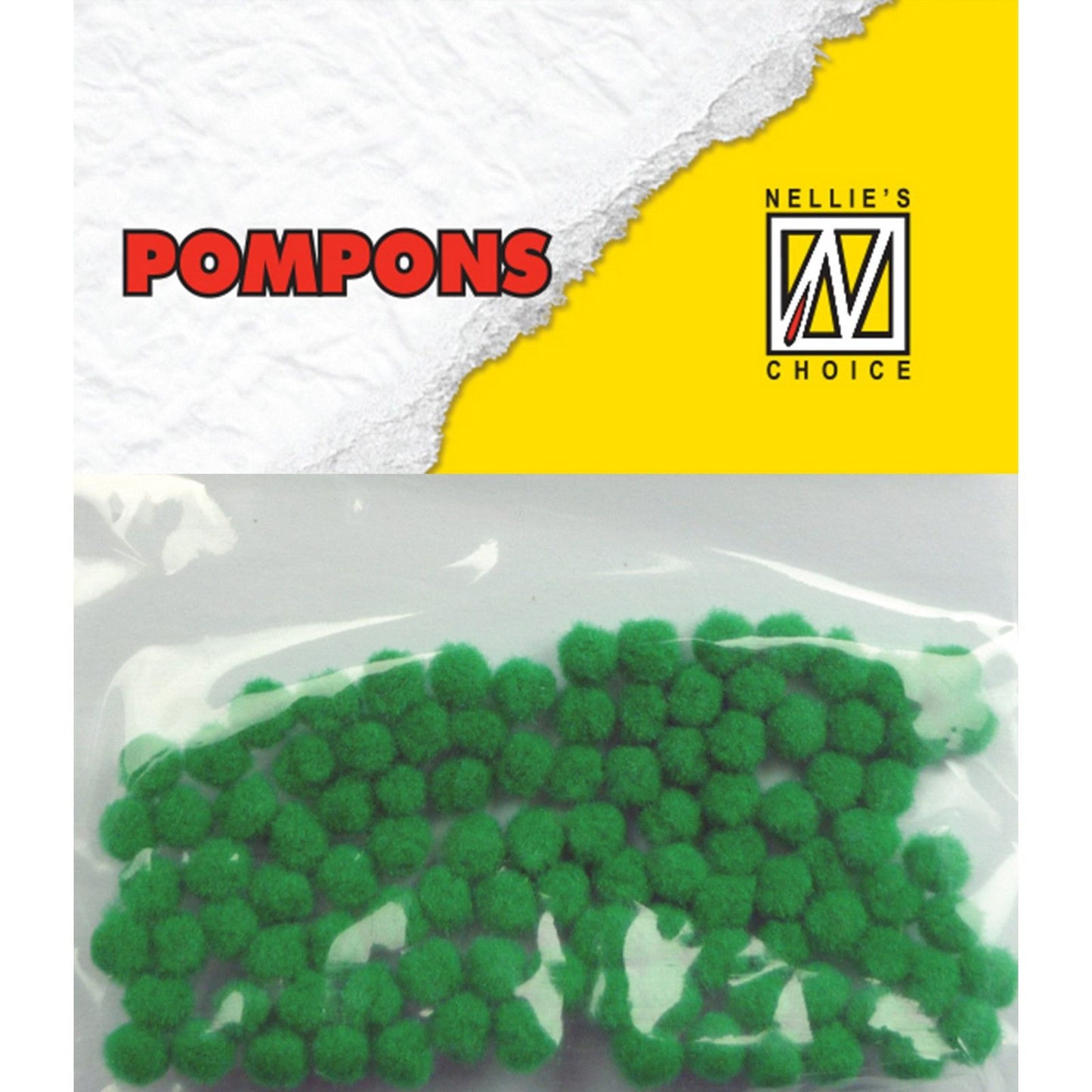 La scelta di Nellie • pompon mini 3mm 100 pezzi conf. col. md-1919 verde natalizio