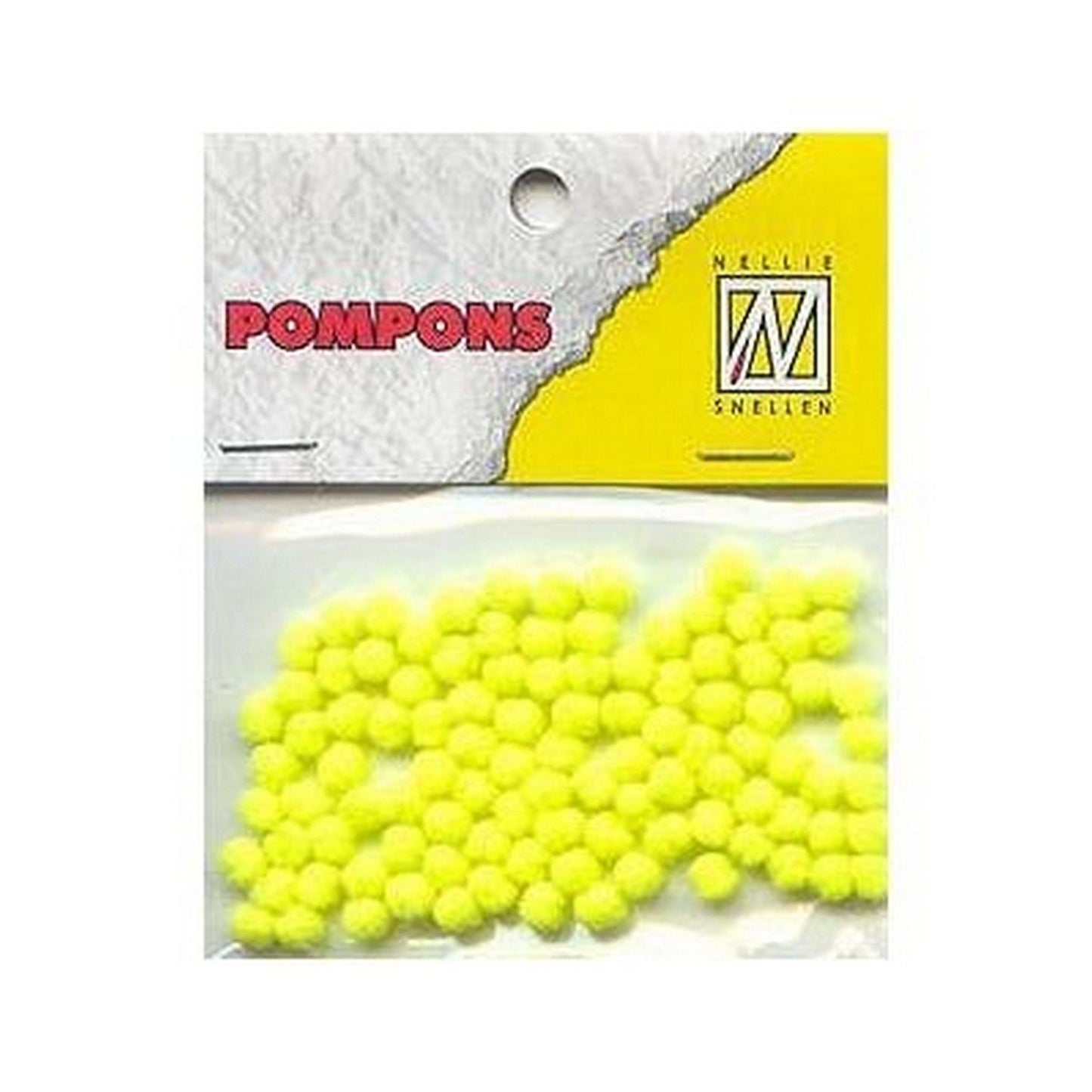 La scelta di Nellie • pompon mini 3mm 100 pezzi conf. col. 27 giallo neon
