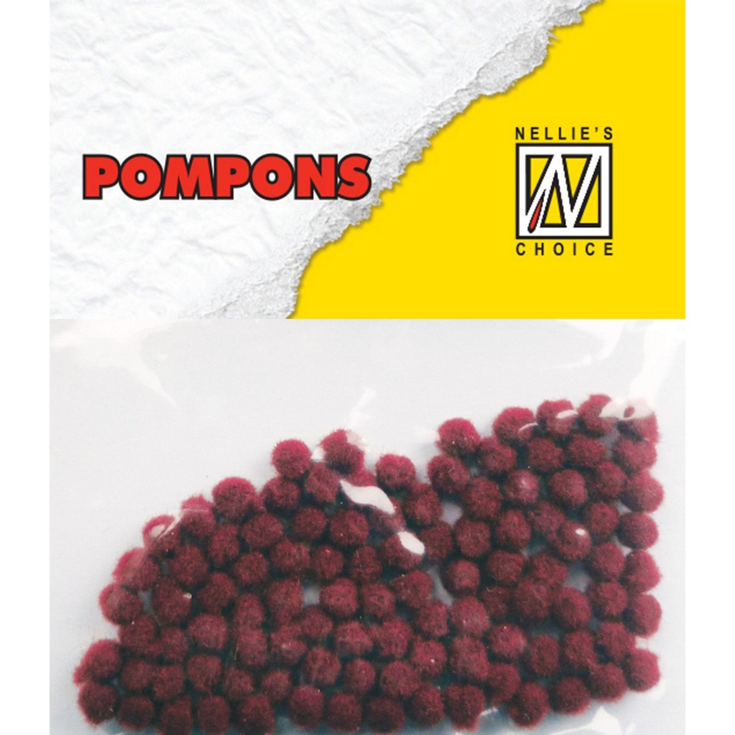 La scelta di Nellie • pompon mini 3mm 100 pezzi conf. col. md-1901 bordeaux