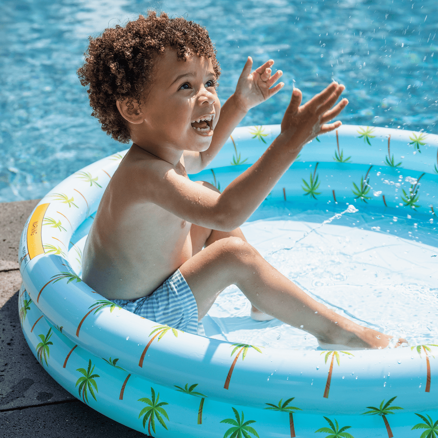 Palm Paradise | Piscina azul para bebés Ø 100 cm