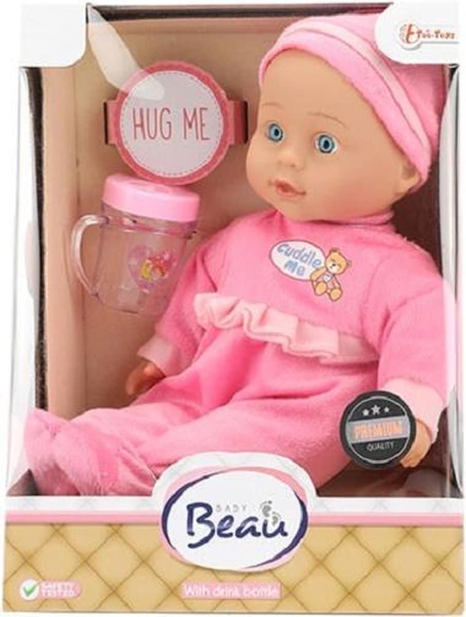 Muñeca bebé con botella de beber
