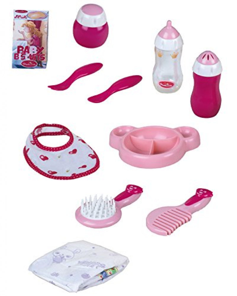 Set per la cura e la pappa delle bambole piccole (11 pezzi)