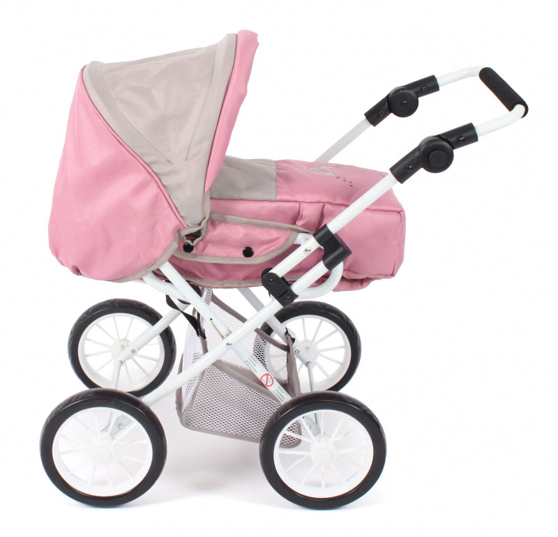 Bayer chic carrozzina per bambole leni combi (orso tortora rosa)