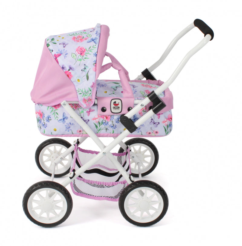 Cochecito de muñecas Bayer chic smarty (flores blanco rosa)