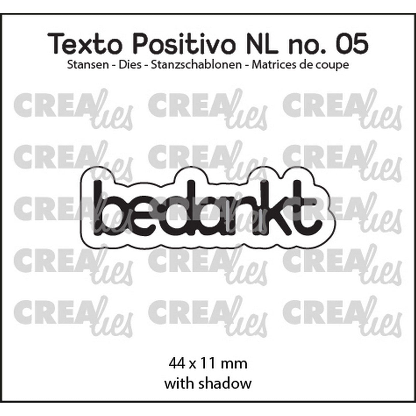 Crealies • testo positivo en dies grazie