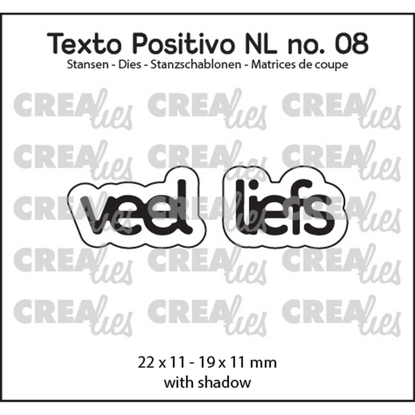 Crealies • testo positivo fustelle con tanto amore