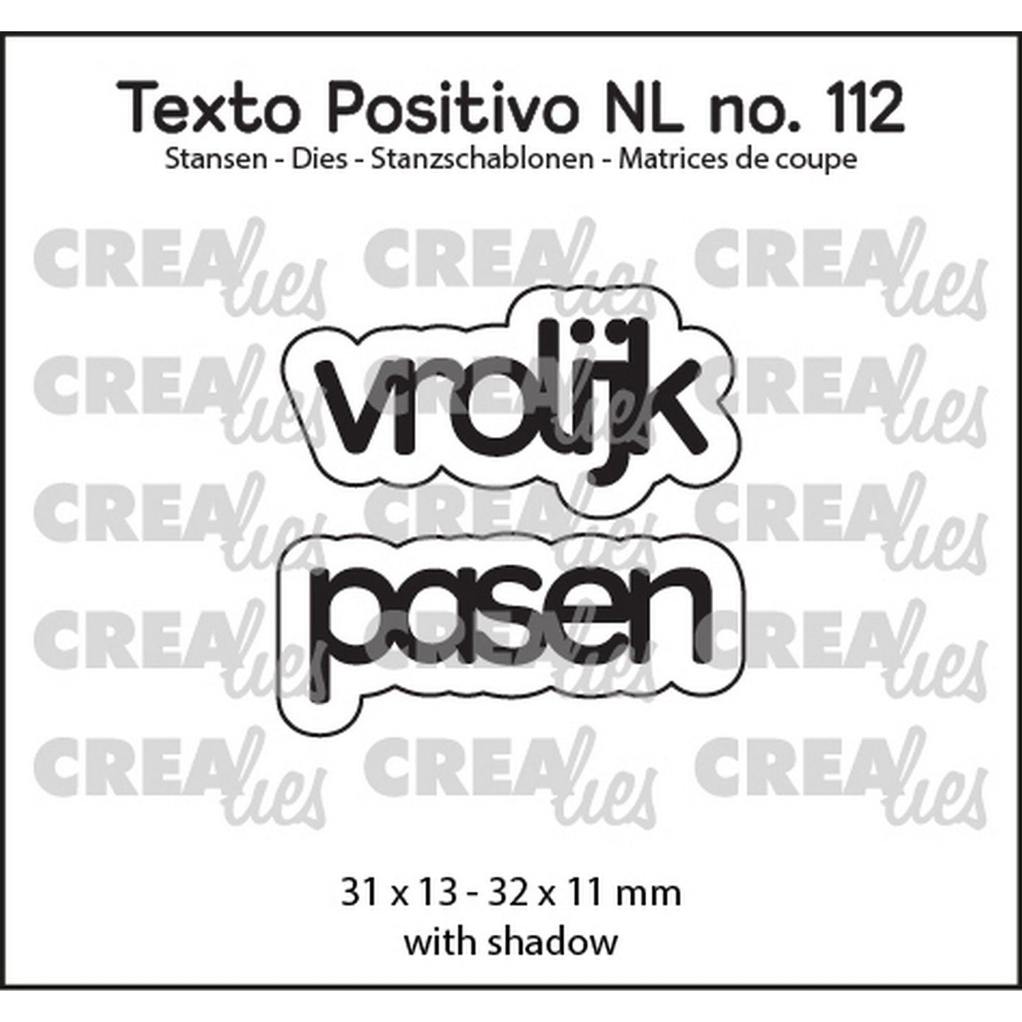 Crealies • testo positivo modello da taglio buona pasqua