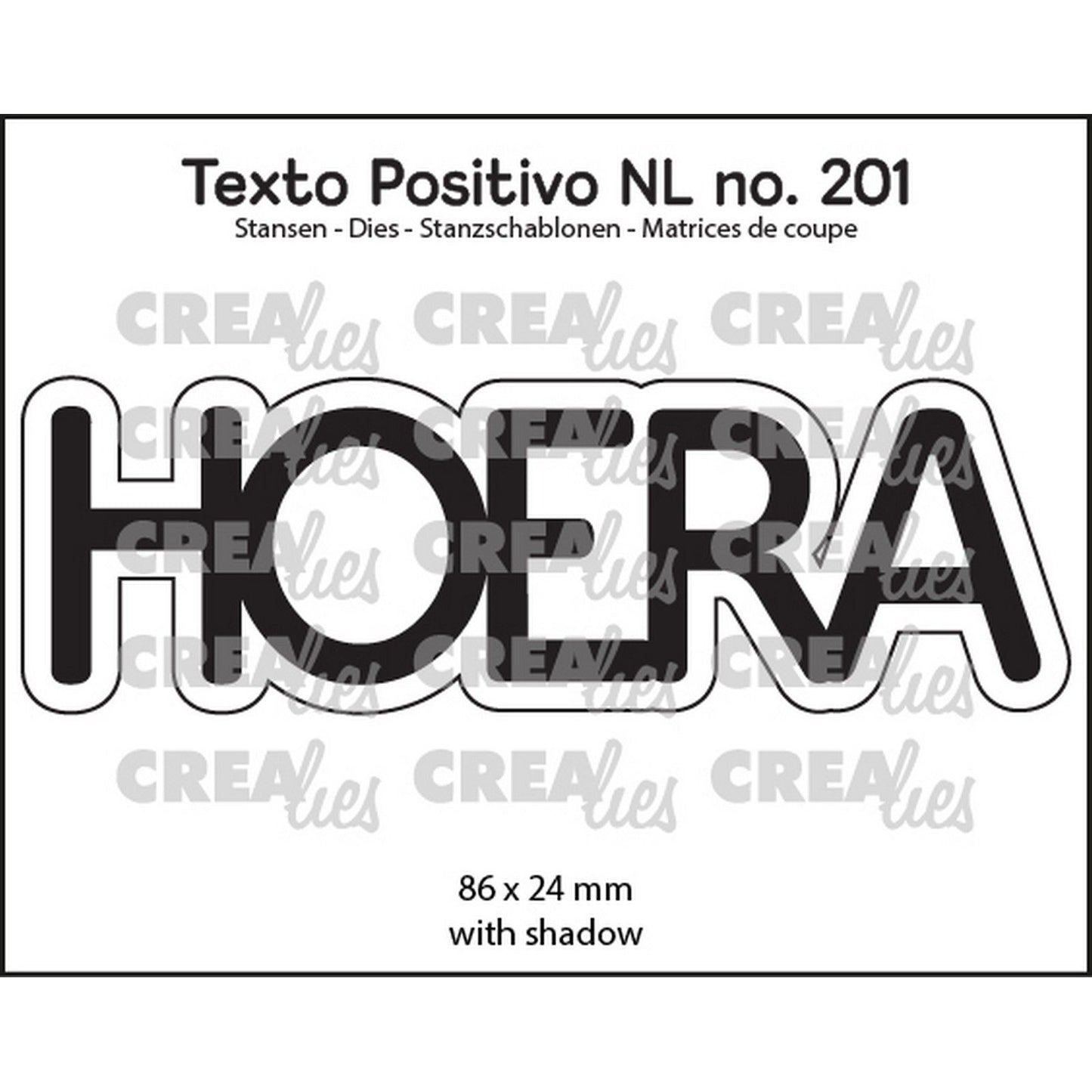 Crealies • testo positivo modello di taglio evviva