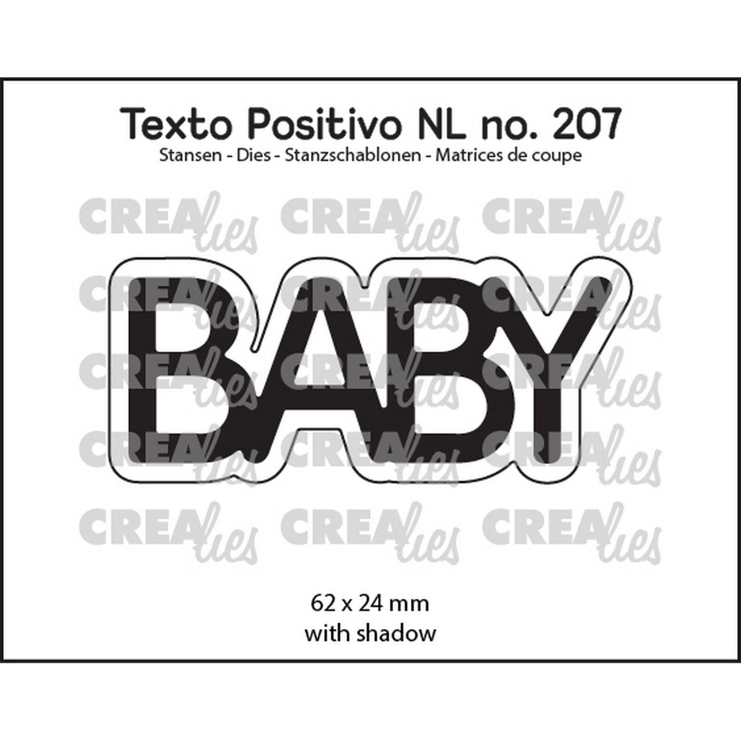 Crealies • testo positivo fustellato baby