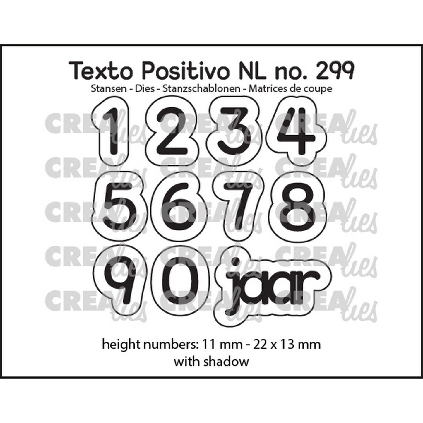 Crealies • fustella textopositivo 1,2,3 anni