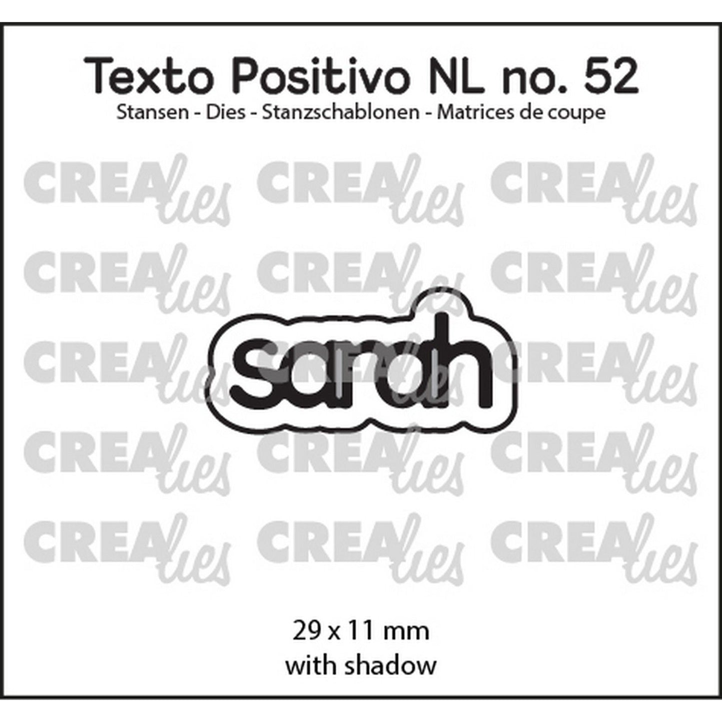 Crealies • modello di taglio testo positivo sarah