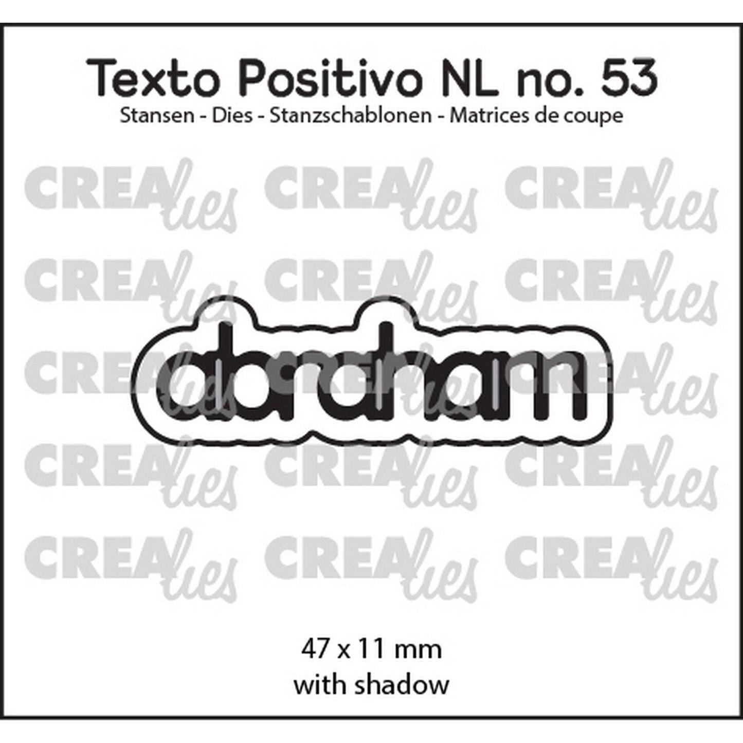 Crealies • modello di taglio testo positivo abraham