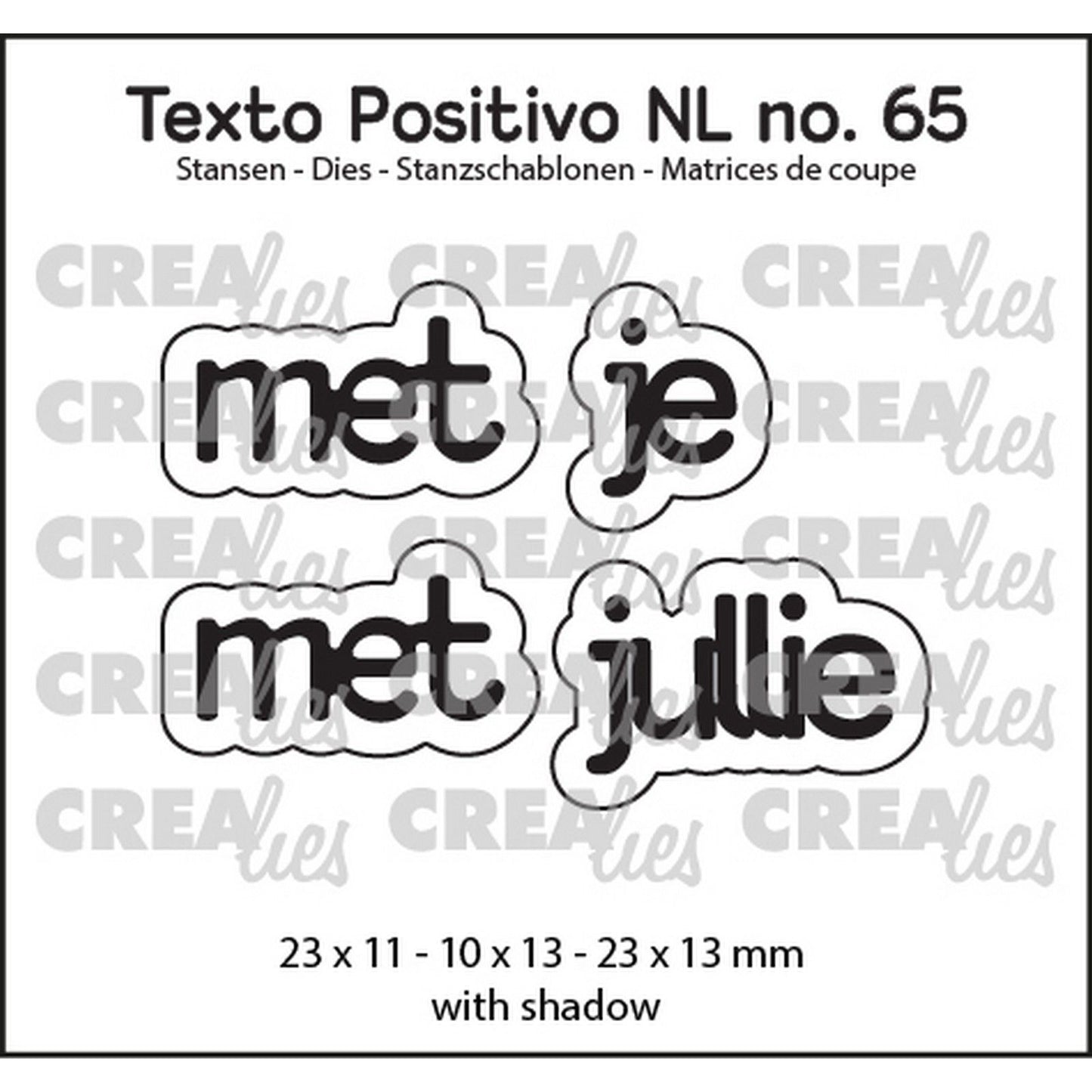 Crealies • texto positivo fustelle con te con te