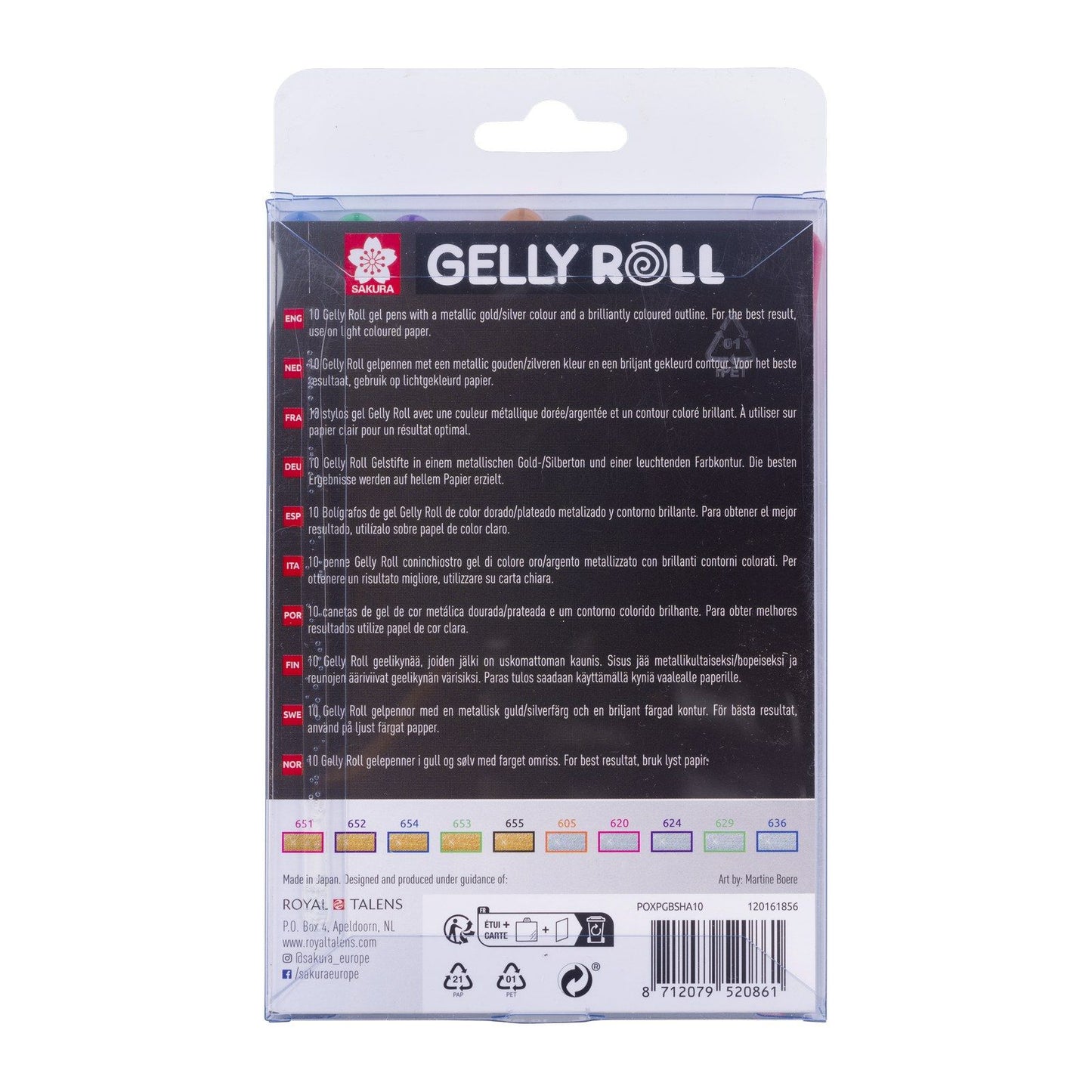Sakura • set di penne gel gelly roll oro argento ombre