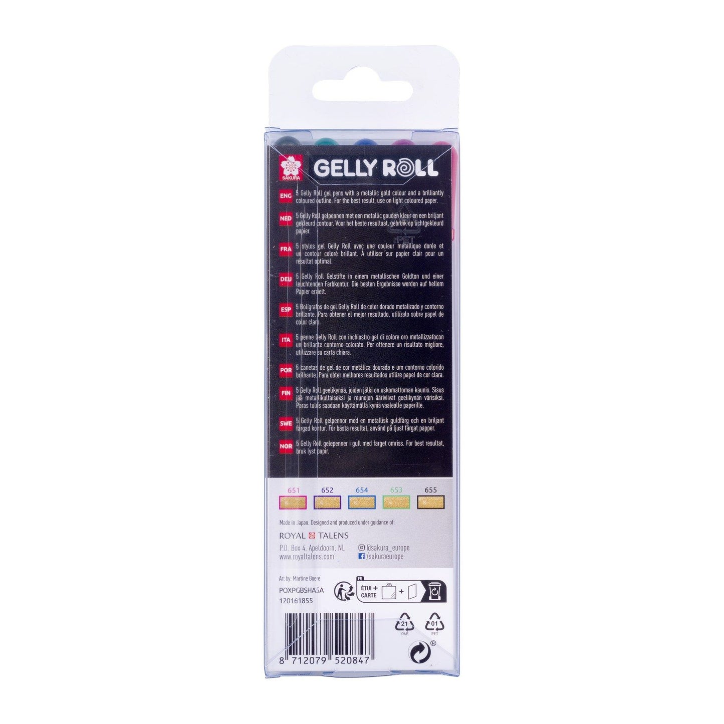 Sakura • gelly roll gel pen set de sombras doradas