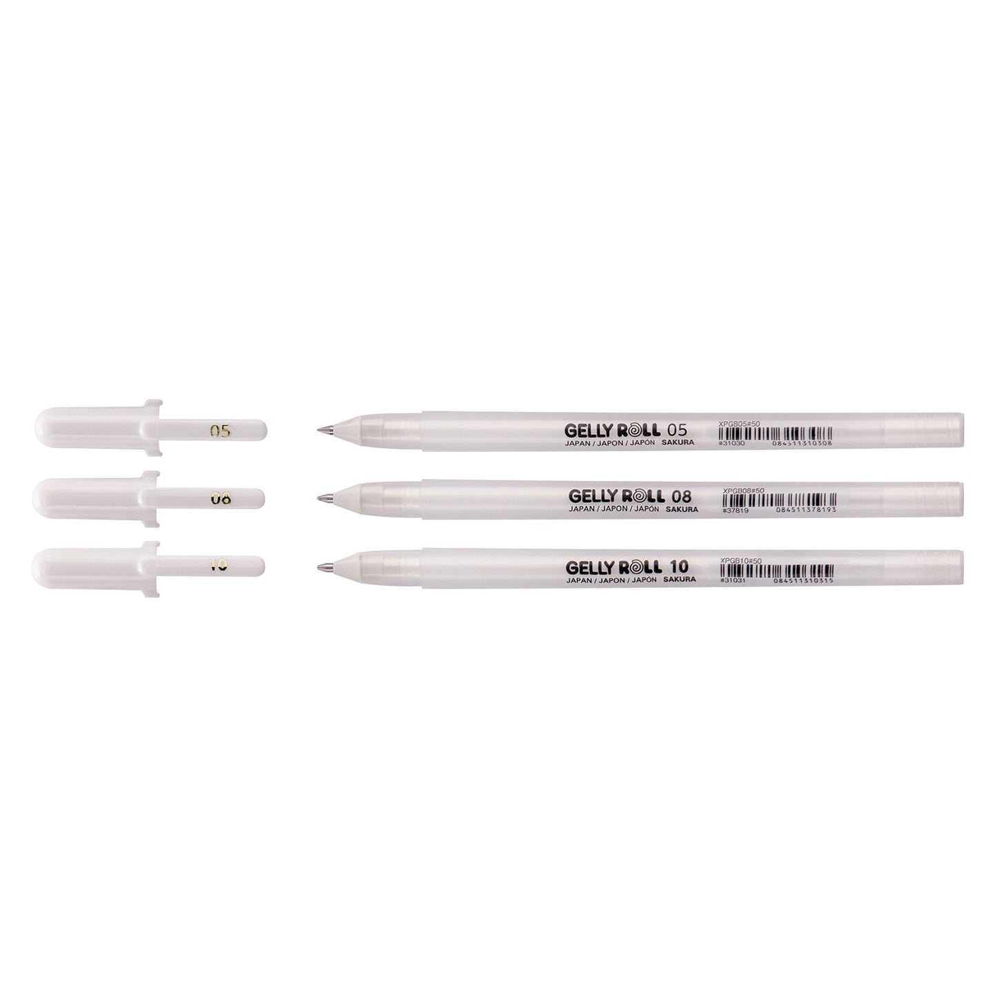 Sakura • penna gel gelly roll 05, 08 10 bianco 3 pezzi