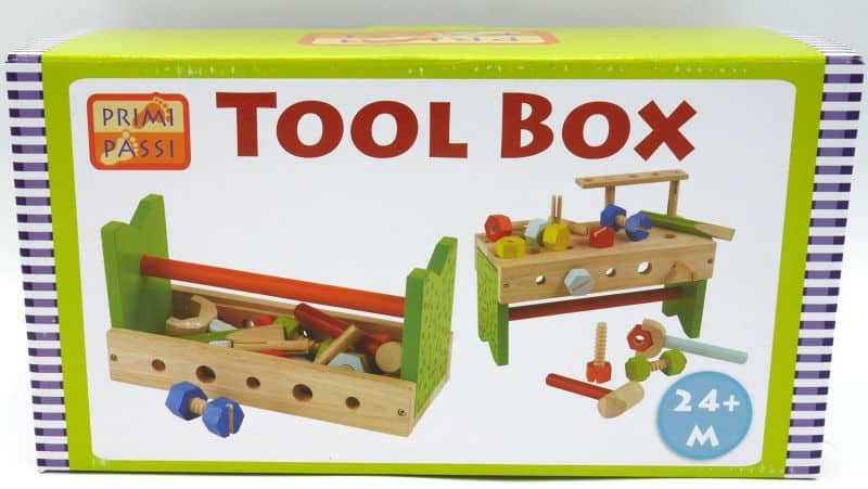 Cassetta porta attrezzi da banco in legno Jonotoys primi passi
