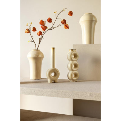 Ptmd flower pot desyah m cream 30 cm | 6 piezas