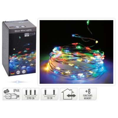 Catena luminosa 320 LED spina EU multicolore 32 metri | 12 pezzi