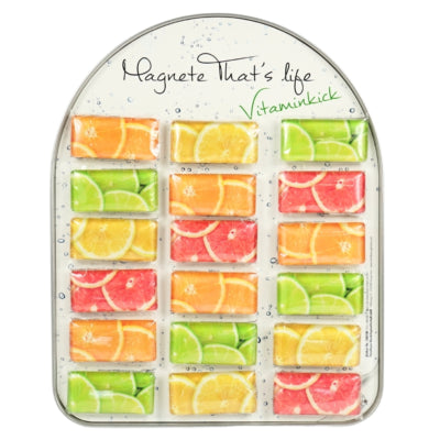 Magnete frutta vitamin kick 5,8 cm 4 assortiti | 36 pezzi