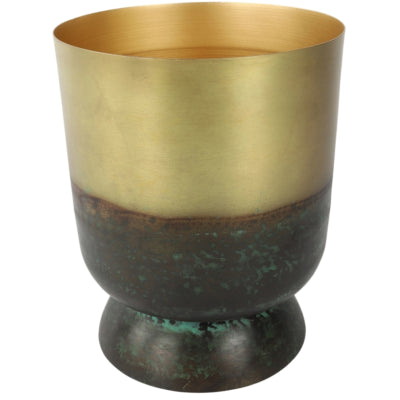 Vaso da fiori Countryfield avelon l verde ottone color 31 cm | 2 pezzi