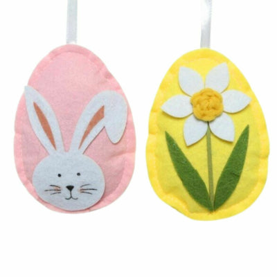 Colgante huevo de Pascua de fieltro 11,5 cm 2 surtidos | 72 piezas