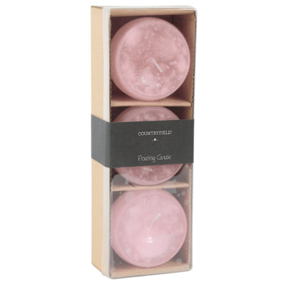 Countryfield vela flotante bollie rosa 7 cm juego de 3 | 12 piezas