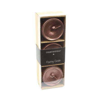Candela galleggiante Countryfield Bolie metallizzato color rame 5 cm set da 3 | 24 pezzi