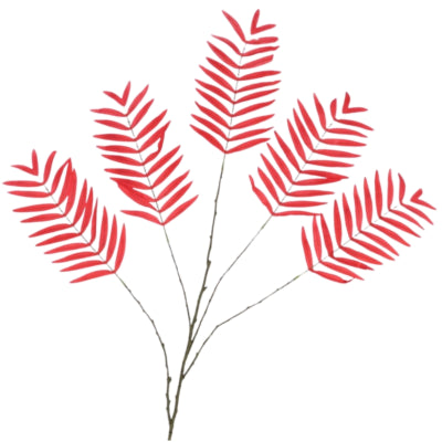 Daan benthout foglia artificiale palme rosso 125 cm | 6 pezzi