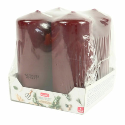 Candele a colonna Gala profissimo rosso bordeaux 4,8 x 11 cm 4 pezzi | 7 pezzi