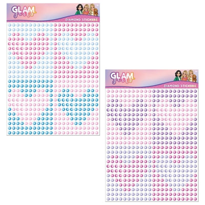Craft Universe Glam Girls adesivi diamante a5 2 assortiti | 24 pezzi