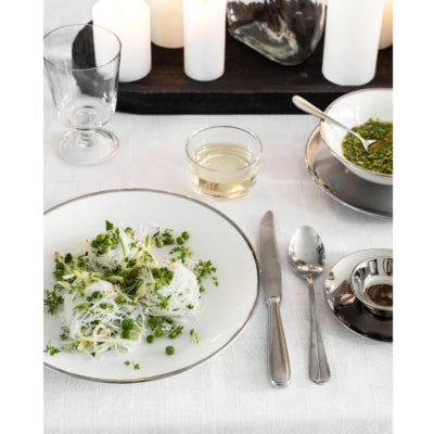 Plato llano Vtwonen blanco plata 25,5 cm | 12 piezas