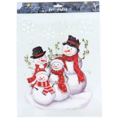 Vinilo para ventana muñecos de nieve 34,5 cm | 48 piezas