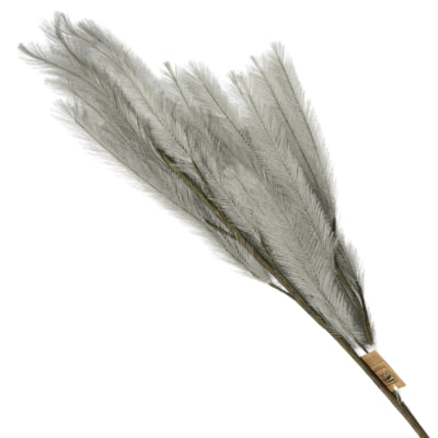 Ramo artificiale pennacchi grigi 108 cm | 12 pezzi