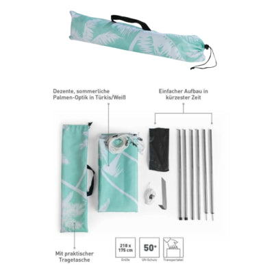 Telo ombreggiante Garvida bianco verde menta 218 cm | 6 pezzi