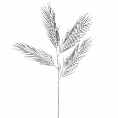 Countryfield foglia artificiale palma argento glitter 111 cm | 6 pezzi