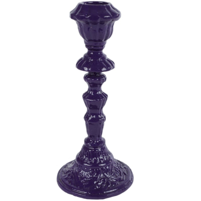 Candelabro Naomi aluminio violeta 18 cm | 16 piezas