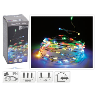 Catena luminosa 80 LED presa EU multicolore 790 cm | 24 pezzi