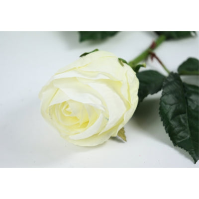 Flor artificial rosa seda blanca 59 cm | 12 piezas
