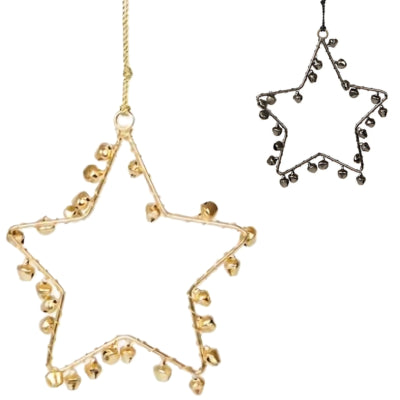 Ciondolo Stella di Natale con campanelli 11 cm 2 assortiti | 72 pezzi