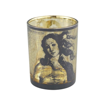 Portacandele Ptmd rido vetro l nero 12,5 cm | 6 pezzi