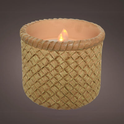 Candela solare LED con effetto fiamma marrone 10 x 8 cm | 12 pezzi