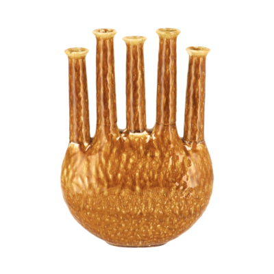 Jarrón Daan de madera curvada inga jahra marrón 38 cm | 2 piezas