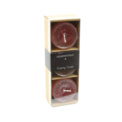 Countryfield candela galleggiante bollie melanzana 5 x 3,5 cm set da 3 | 24 pezzi
