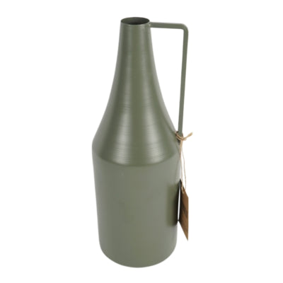 Vaso bottiglia metallo verde 29 cm | 8 pezzi
