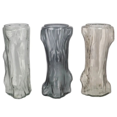 Daan vaso in legno curvato albero grigio 19 cm 3 assortiti | 12 pezzi